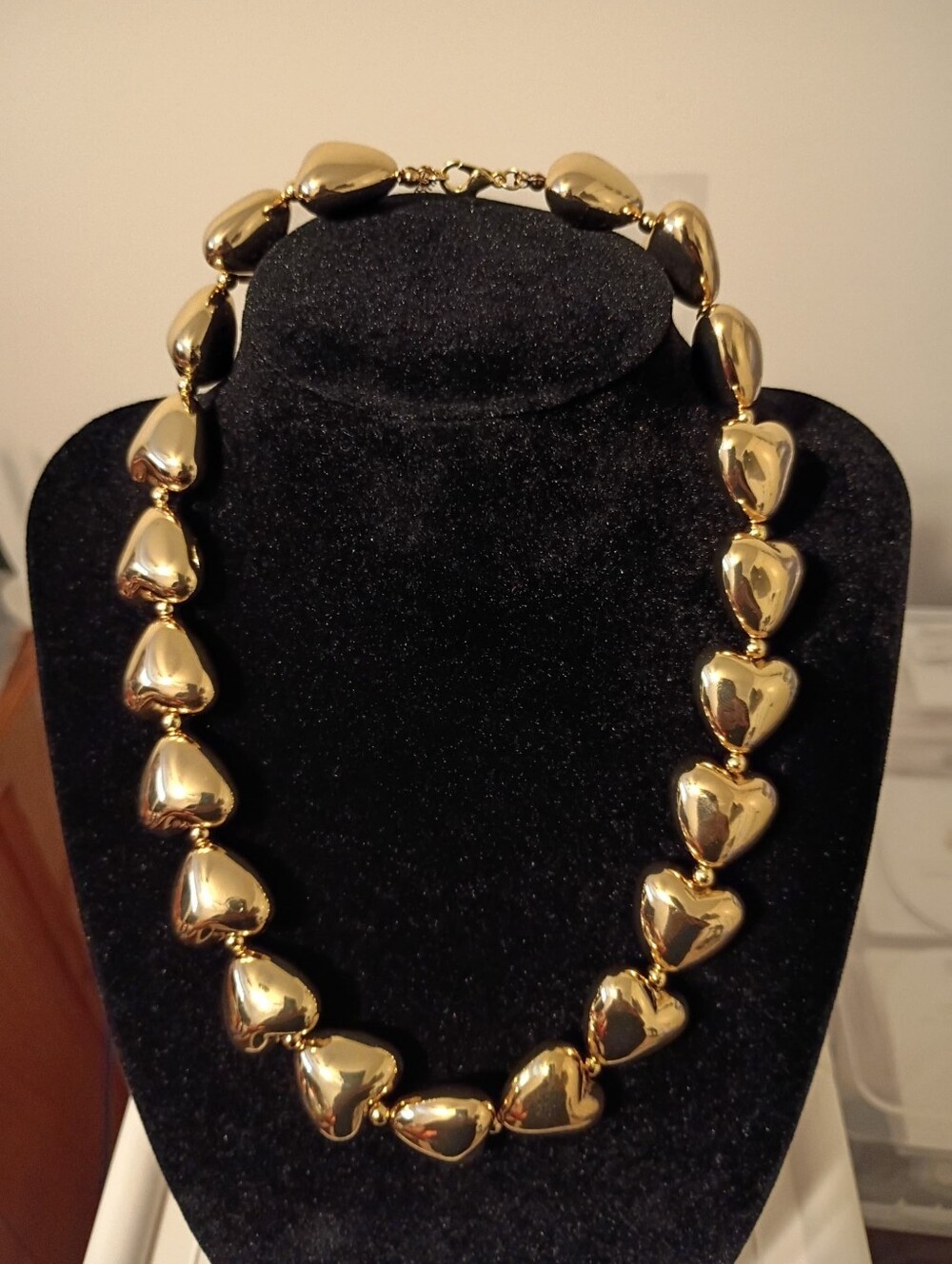 Gold Tone  Heart  Necklace